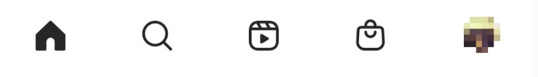 Instagram's redesigned navigation bar with Reels as the second button