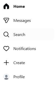 Instagram's sidebar after Mindglade blocking